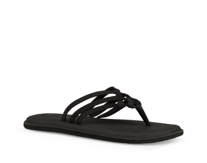 Sanuk Yoga Salty Women's Flip Flops Black | Canada 41BEX